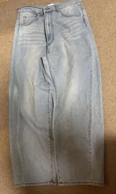 ヴィンテージライクセミワイドバレルシルエットデニムパンツ