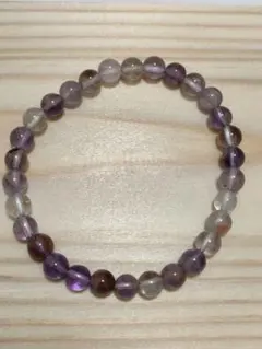 天然石　アメジストガーデン　ビーズブレスレット　透明感