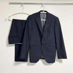 【美品】麻布テーラー スーツ上下 ネイビー ストライプ Sサイズ