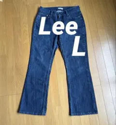 【373】美品　Lee ストレッチデニム　ブーツカット　L インディゴブルー