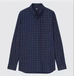UNIQLO ネイビー フランネルチェックシャツ