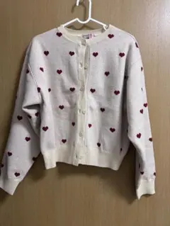 ハート柄長袖カーディガン M
