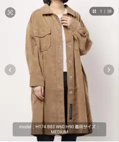 【新品未使用】RNA　コーデュロイ　ワンピコートのサムネイル