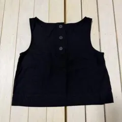 <新品>gap ギャップ タンクトップ リネン クロップド丈 黒タンクトップのサムネイル