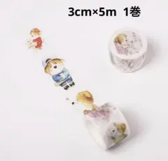 海外マスキングテープ　1巻　3cm 5m 紙　可愛いワンちゃん　犬柄　癒しのサムネイル