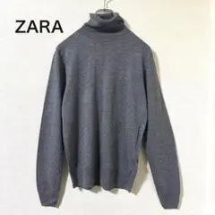 ZARA タートルネックニット リヨセル ウール 薄地 S グレー
