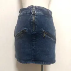 厚地ストレッチデニム インパン裏地付きミニスカート/M