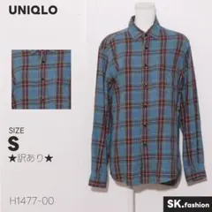 ★訳あり★ UNIQLO トップス　シャツ　長袖　フランネル　胸ポケット付き