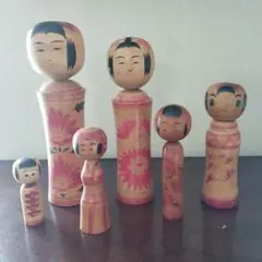 木製こけし 6体セット