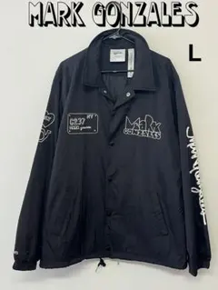 MARK GONZALES ブラック ナイロンジャケット、コーチング　 L