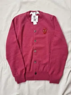 新品COMME des GARÇONS PLAYピンクカーディガンXS