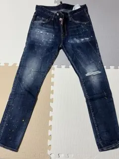 DSQUARED2 スキニージーンズ 46 ダークブルー ペイント加工