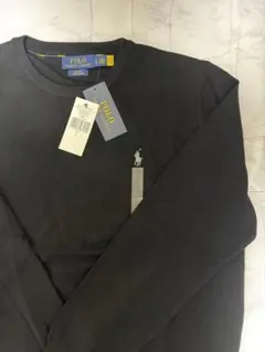 【新品タグ付】ポロラルフローレン ピマコットン Lニットセーター　黒 ブラック