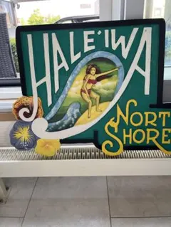 アメリカン 木製サインボード ビンテージ ハワイ Lahaina 立体図柄 アメリカン 木製サインボード ビンテージ ハワイ Lahaina 立体図柄