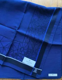 LANVIN en Bleu ハンカチ ネイビー 未使用品