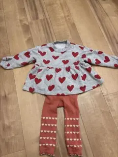 BREEZE ハート柄チュニックとレギンスセット