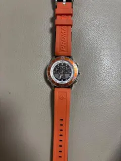 PROMASTER JR4061-18E クロノグラフ腕時計 オレンジおまけ付き