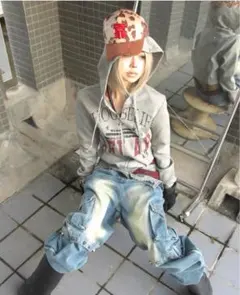 no E mosen グレー フード付き パーカー