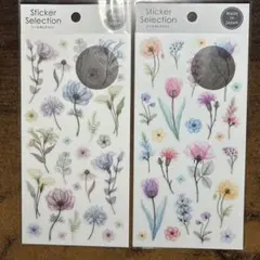 シール　シールセレクション　透明フラワー　デザインシール　ガイア