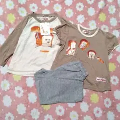 【新品・タグ付き】パンどろぼう パジャマ 半袖 長袖 ３点セット 100 秋