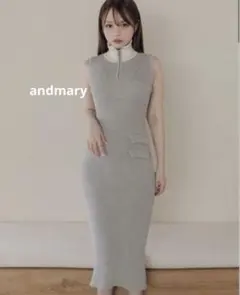 And Mary グレー ニットワンピース - メルカリ