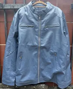 ライトブルーレザー風ジャケット