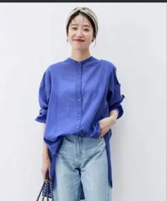 【美品】コットンシアーロングシャツ