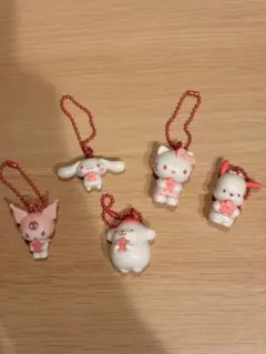 【中古】コンプリート5点　サンリオキャラクターズ ワントーンマスコット ～桜～