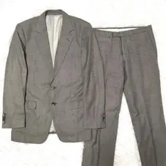 46(M) シルク✨️GUCCI オールドグッチ　スーツセットアップ　無地　グレーのサムネイル