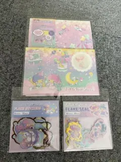 サンリオ　リトルツインスターズ フレークシール&レターセット