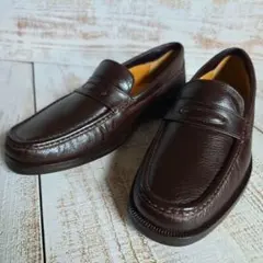 新古　BALLY ダークブラウン レザー コインローファー　革靴　ローファー　茶