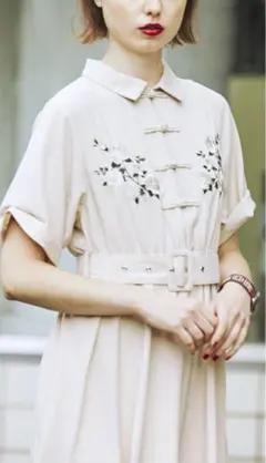 jouetie ジュエティ 半袖ワンピ チャイナ アイボリー 花柄 夏 M