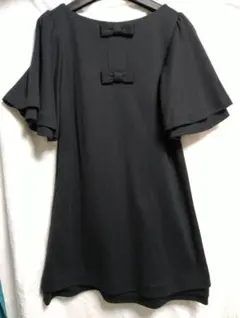 〜5/7★新品★バックリボンワンピース フレア袖 ボートネック エレガント