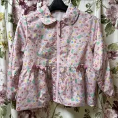 花柄ピンクジップアップジャケット