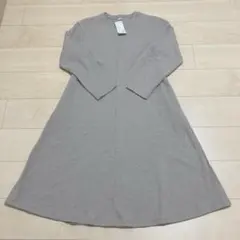 新品 UNIQLO ブラッシュドジャージー ワンピース M ベージュ 長袖