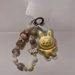 Labubuゴールド　キーホルダー　携帯ストラップ
