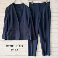 【セットアップ】ミッシェルクラン ピンチェックノーカラージャケット＆パンツ（M）のサムネイル