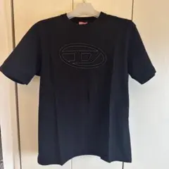 DIESEL ブラック Tシャツ ロゴ刺繍　2025年