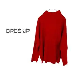 【DRESKIP】ニット セーター トップス 赤 カジュアル キレイめ M