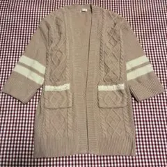 axesfemmアクシーズ アワピンク　ケーブルニット カーディガン