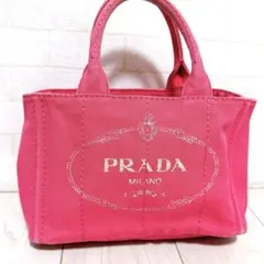 PRADA プラダ カナパ Sサイズ 三角ロゴ ハンドバッグ キャンバス 赤