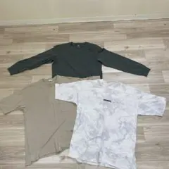 3枚セット　エアリズムコットンUVカットクルーネック（長袖）L とGUＴシャツＳ