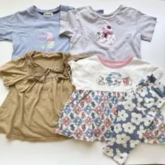 保育園着 遊び着 半袖 100cm まとめ売り 5着② ブルー系ほか