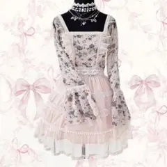 y2k LIZ LISA系 花柄 チュール切り替えワンピ 姫カジ 姫ギャル