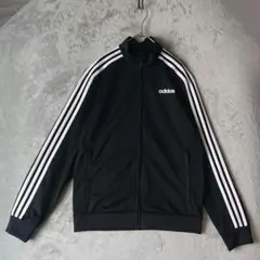 ga483）アディダス ジャージ 黒 トラックジャケット 白3本ライン メンズ