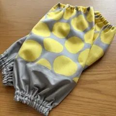 グレーに黄色ドット グレー無地切替ありアームカバー