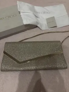 JIMMY CHOO グリッター クラッチバッグ チェーンバッグ - メルカリ