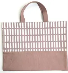 パープル 紫　格子柄 手提げバッグ　レッスンバッグ　女の子　裏地つき