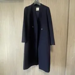 ナノユニバース　Apérix ネイビー ダブルボタン ロングコート