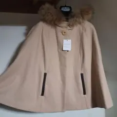 dreskip ファーポンチョ　ベージュ